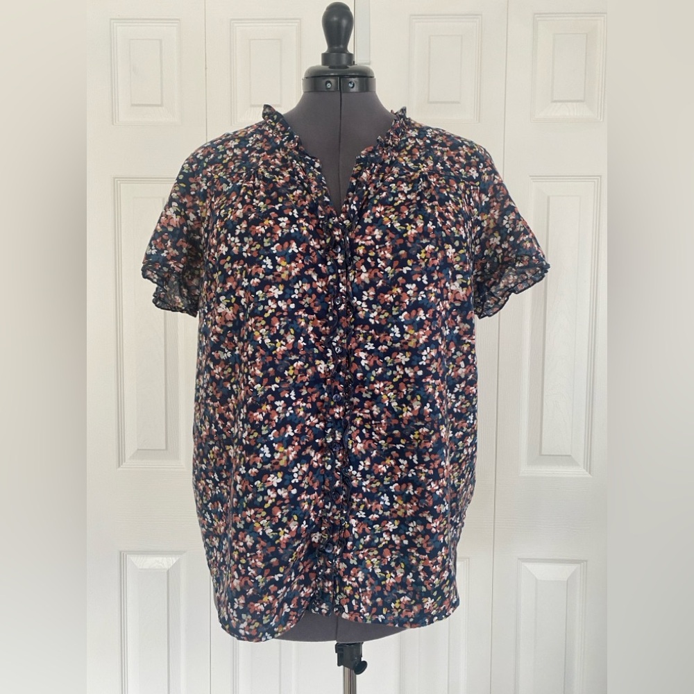 Eddie Bauer Ruffle Short-Sleeved Blouse - Picture 7 of 9